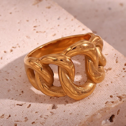 Anillo trenzado dorado