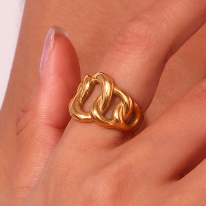 Anillo trenzado dorado