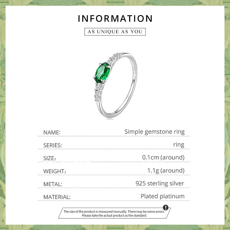 Anillo con piedra verde