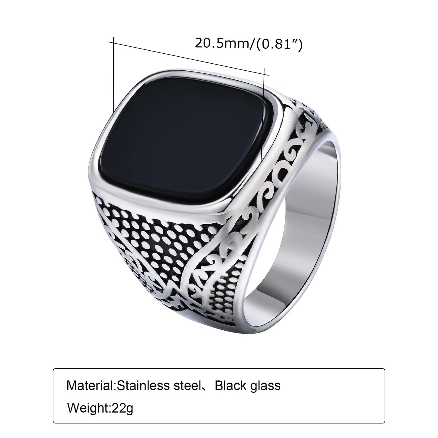 Black Onyx Signet Ring for Men