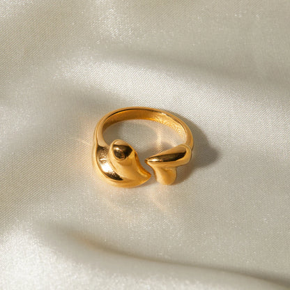 Anillo abierto forma de corazón