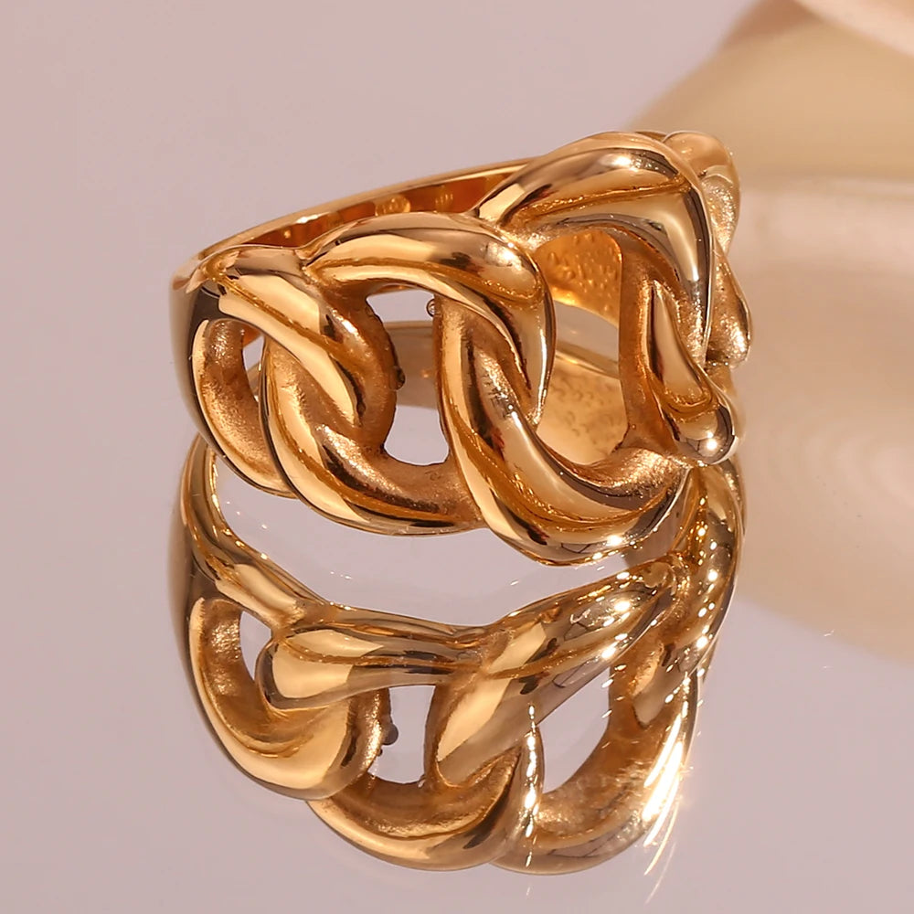 Anillo trenzado dorado