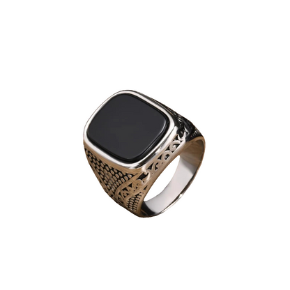 Black Onyx Signet Ring for Men